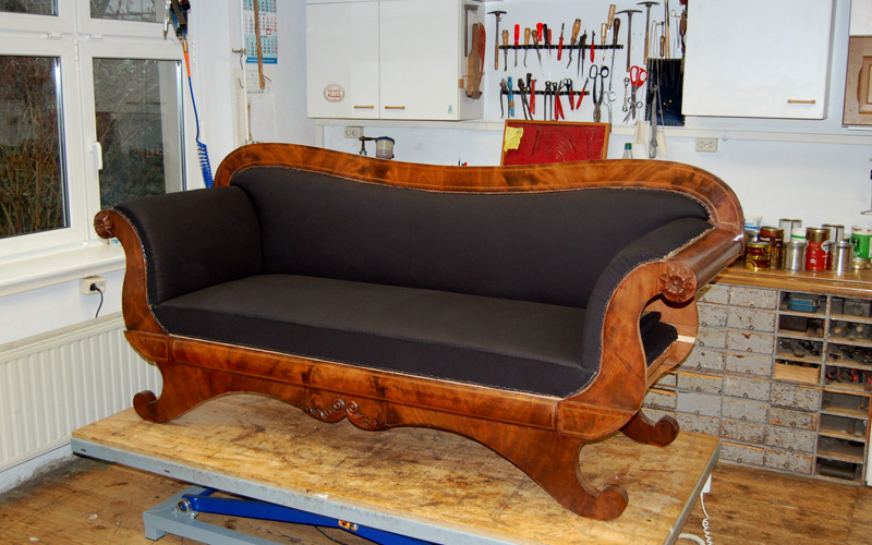 Polster Restaurierung Biedermeier Sofa Schritt 10